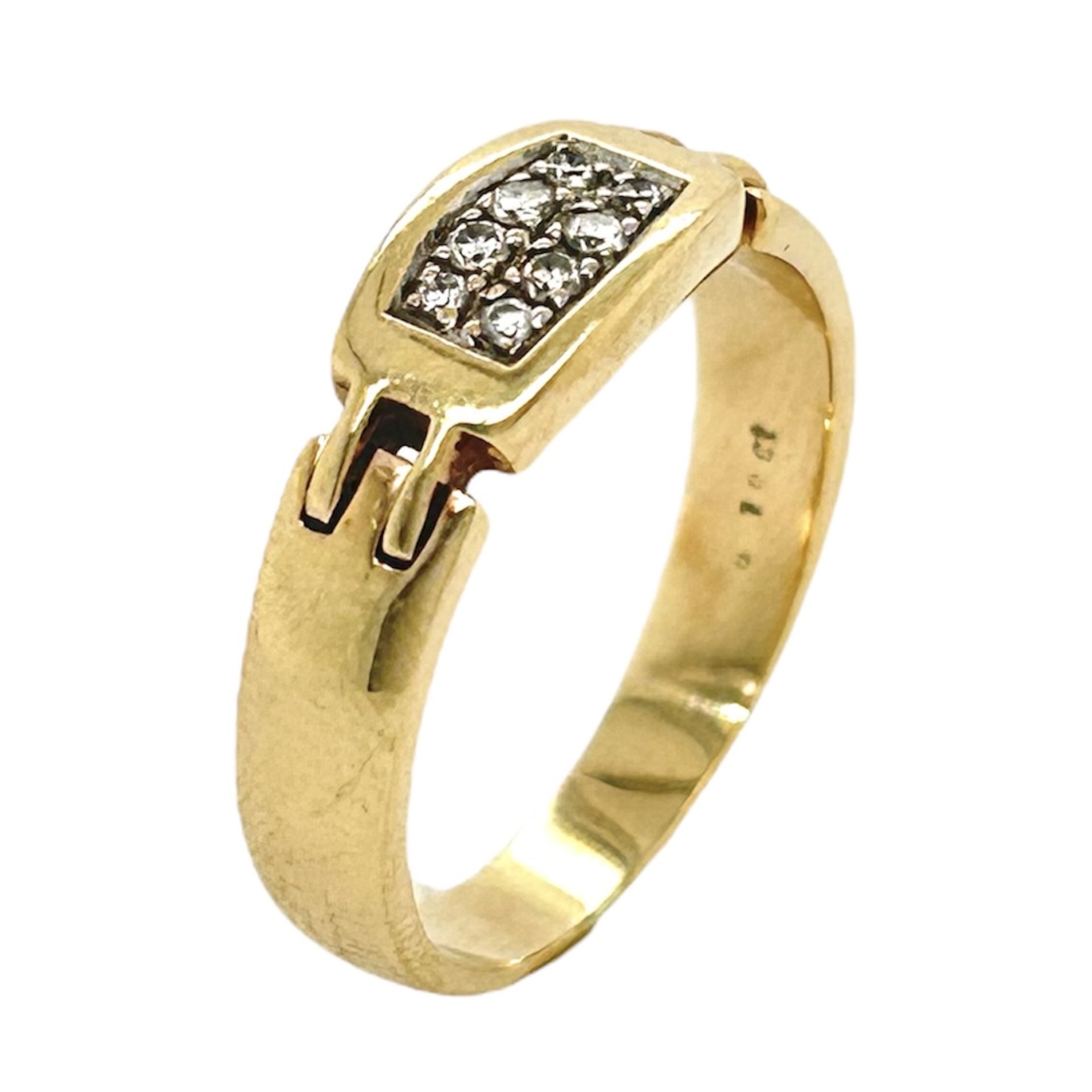 Ring 4,65g 585/- Gelbgold mit 8 Diamanten zus. ca. 0,16 ct., Ringgroesse ca. 57