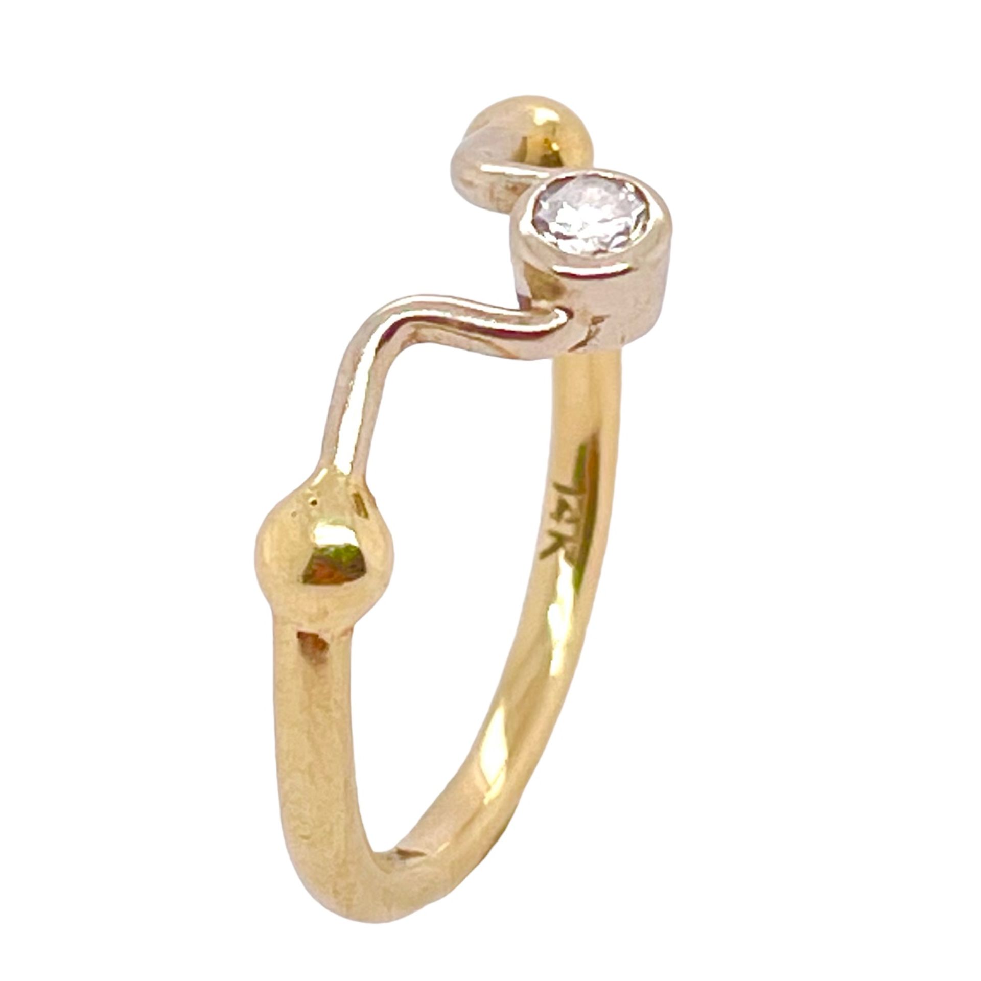 Ring 2,21g 585/- Gelbgold und Weissgold mit Diamant ca. 0,10 ct., Ringgroesse ca. 53