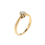 Ring 2,34g 750/- Gelbgold mit Diamant ca. 0,20 ct., Ringgroesse ca. 50