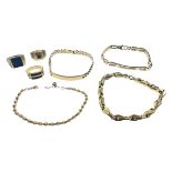 Konvolut Goldschmuck 63,68g 585/- Gelbgold und Weissgold mit Steinen