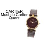 Cartier Must de Cartier Quarz 925/- Silber vergoldet mit Lederband abgenutzt, ohne Box und ohne P...