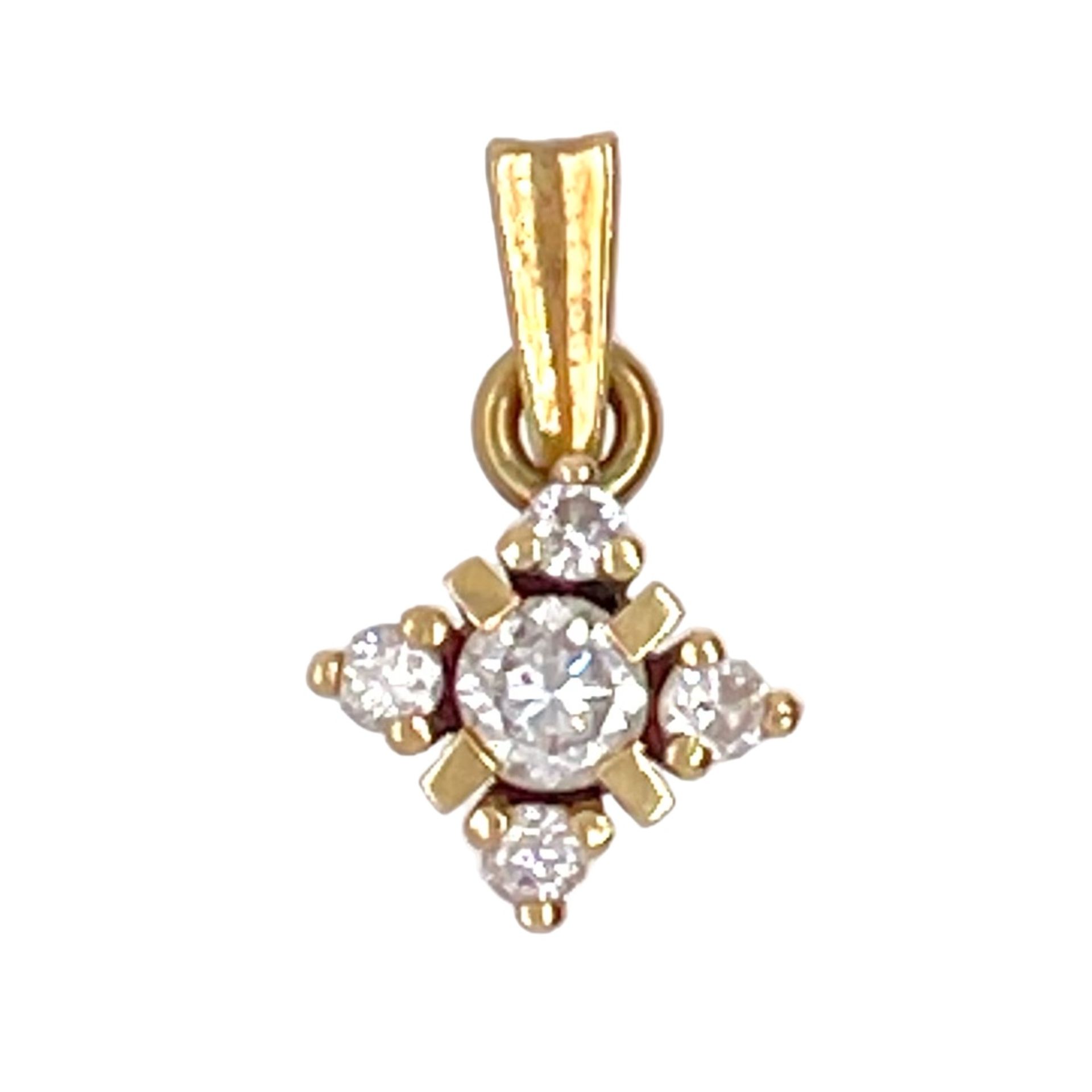 Anhaenger 0,83g 585/- Gelbgold mit 5 Diamanten zus. ca. 0,20 ct.