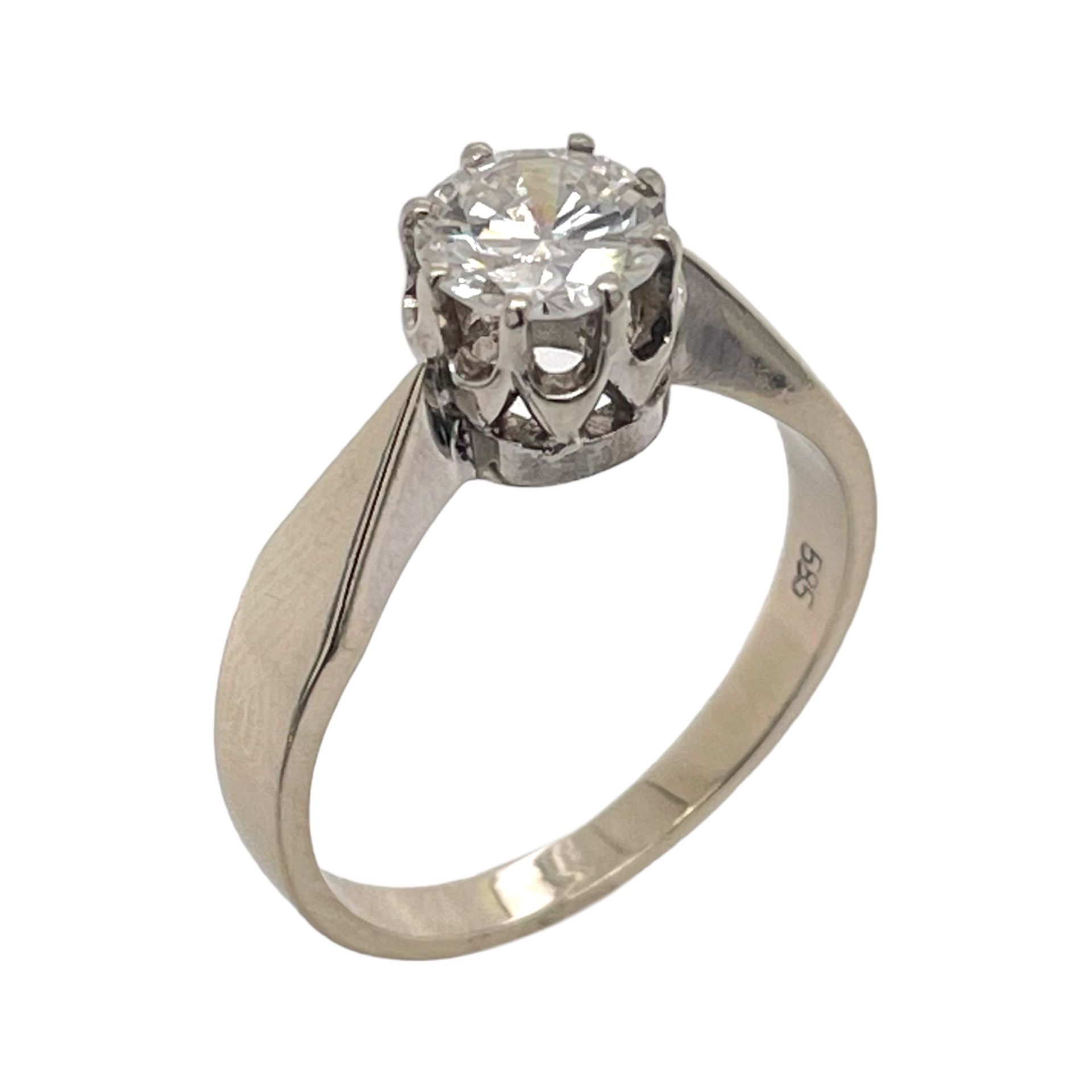 Ring 3,12g 585/- Weissgold mit Diamant ca. 0,85 ct. H/si, Ringgroesse ca. 52