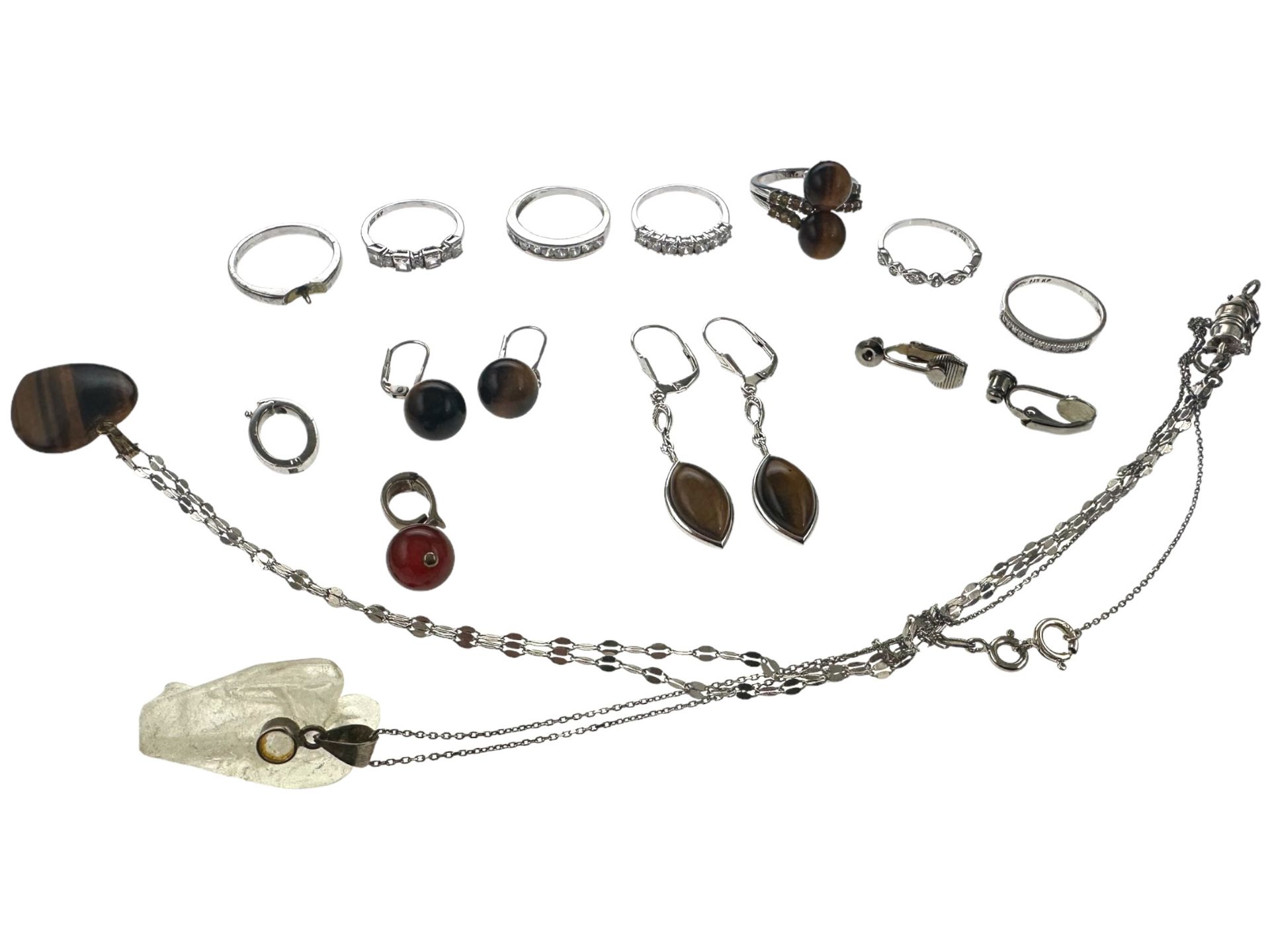 Konvolut Silberschmuck 45,6g 925/- Silber mit Steinen