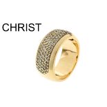 CHRIST Ring 12,29g 585/- Gelbgold mit 99 Diamanten zus. ca. 0,60 ct., Ringgroesse ca. 55