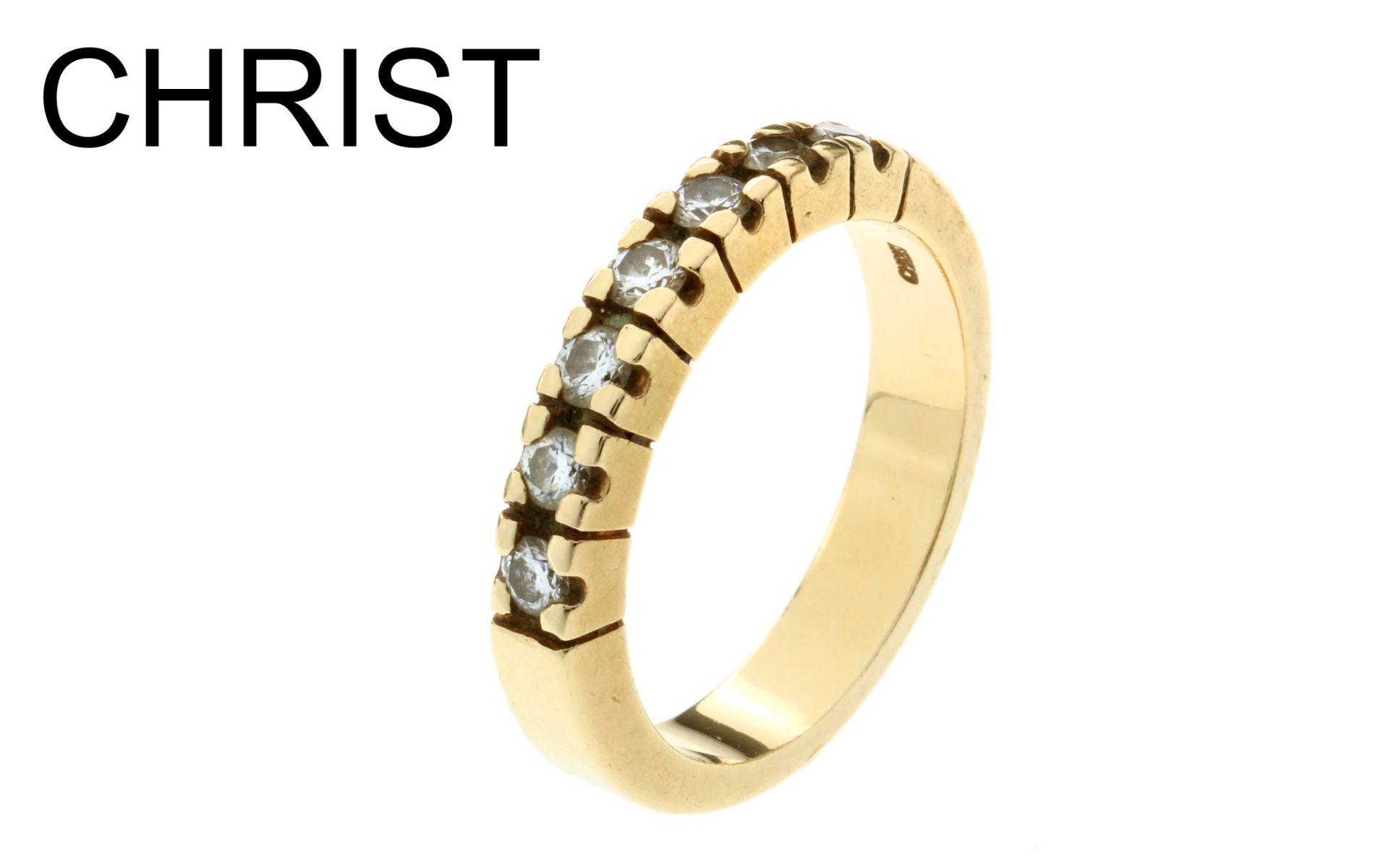 CHRIST Ring 5,8g 585/- Gelbgold mit 7 Diamanten zus. ca. 0,50 ct., Ringgroesse ca. 56