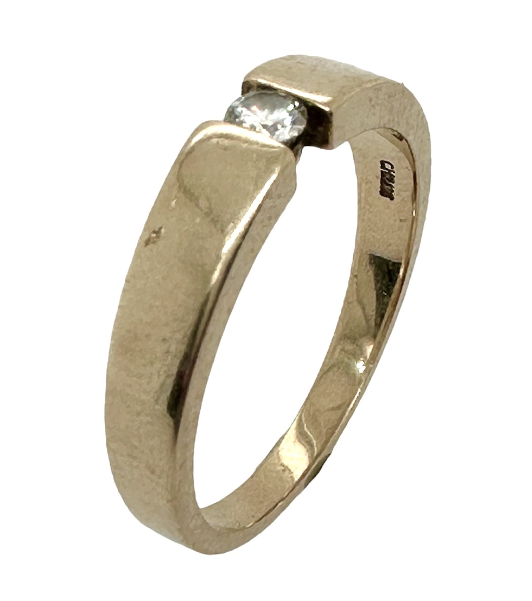 CHRIST Ring 3,55g 585/- Gelbgold mit Diamant ca. 0,08 ct., Ringgroesse ca. 54