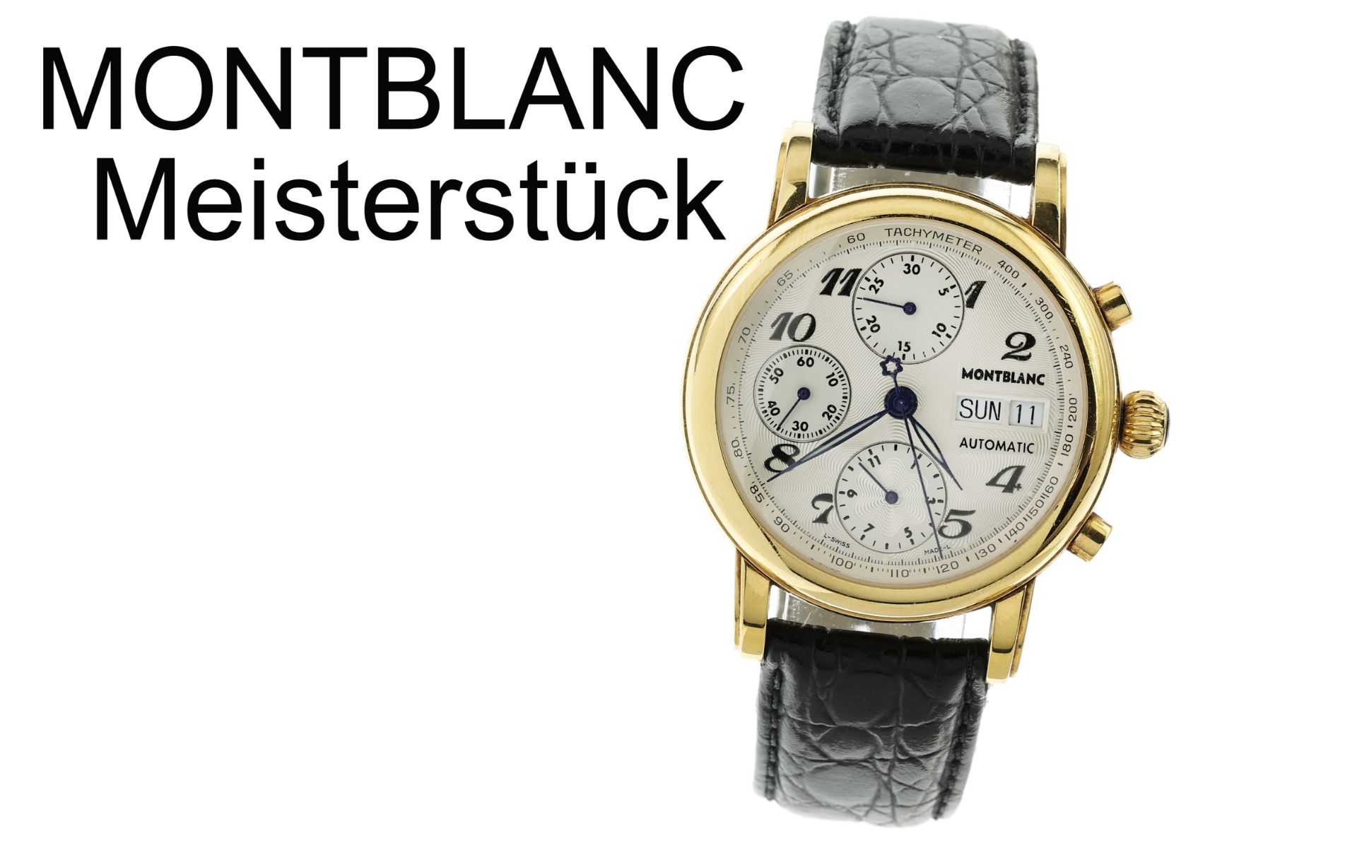 Montblanc Meisterstueck Ref. 7106 Chronograph Automatik Edelstahl vergoldet, ohne Box und ohne Pap..