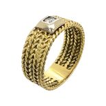 Ring 5,55g 750/- Gelbgold mit Diamant ca. 0,07 ct., Ringgroesse ca. 56