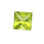 Peridot 1.57ct carre 7 mm Hoehe: 4.25 mm