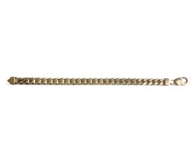 A 925 silver plain flat link bracelet 35g