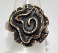 925 silver Swirl design ring size O