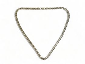 925 silver flat link necklace 52cm long 34g