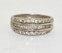 925 silver 3 bar ring size M