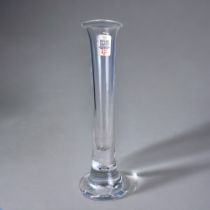 A HOLMEGAARD OF COPENHAGEN GLASS STEM VASE. Height - 17cm