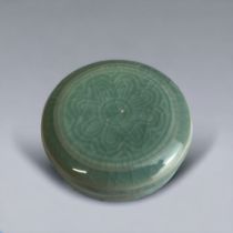 A KOREAN CELADON GLAZE LIDDED BOX.