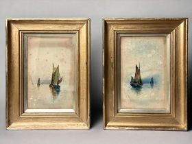 A PAIR OF VICTORIAN 'MARINE' WATERCOLOURS. Signed 'W. Noel Weedon'. 41.5 x 31cm