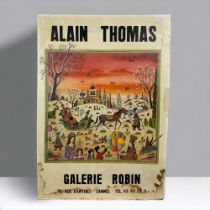 A VINTAGE ALAIN THOMAS 'GALERIE ROBIN' POSTER. AF