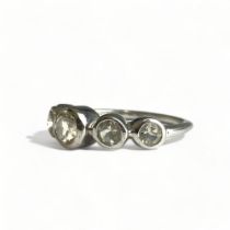 925 silver ladies 5 stone bubble ring size P