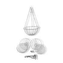 4x Wire Hanging Baskets and 1x Mounting Bracket