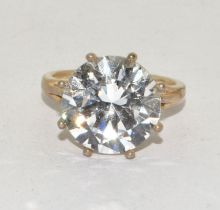 Superb solitaire statement ring in 925 silver in an open work design size U