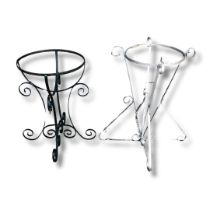 Two Wrought Metal Garden Basket Stands