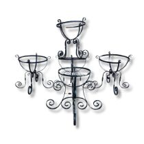 Five Wrought Metal Garden Flower Basket Stands