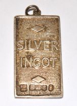 925 silver ingot hallmarked 23g