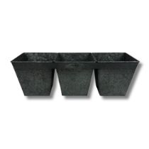 3 Connected Galvanized Plant Tubs