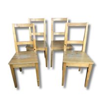 4x Pine Chairs H-87cm W-40cm D-39.5cm