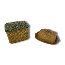 Sylvac Basket Weave Butter dish and one other. Model 3010, 5038