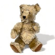 A Vintage Plush Teddy Bear. C1950's. Length - 30cm