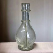 A French Glass Mid-Century Four Compartment Decanter. Missing stoppers.