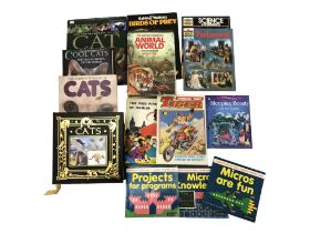 A Box of Assorted Large Reference books including Cats etc