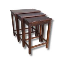 Mahogany Nest of Tables. Size of the largest is:- Height 56 cms, length 52 cms & width 32 cms.