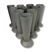 10 x Silver Plastic Flower Vase