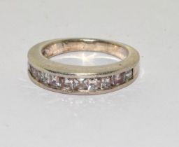 925 silver 1/2 eternity ring set with Chanel set stones size K