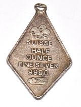 Suisse half ounce 999 silver Ingot H/M