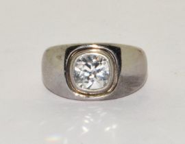 925 silver single solitaire signet ring size N