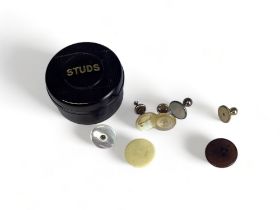 A Collection of Vintage stud Cufflinks, together with a Bakelite 'Studs' box.