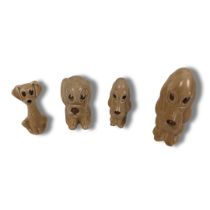 Sylvac 4 x Sad dog figures. Model Numbers 3032, 2950