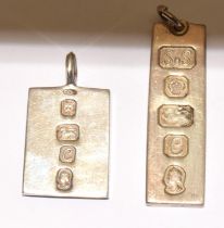 2 x 925 silver hallmarked Ingots 30g