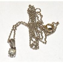 18ct white gold Diamond pendant necklace approx 40 points