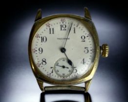 A vintage men's Waltham wristwatch. 10K Rolled gold plate case. Diameter - 32mm
