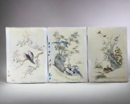 Four Seasons Watercolours by Sadler. The artwork taken from a Chinese screen and well painted in
