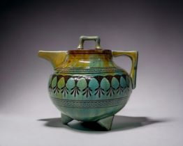 DR CHRISTOPHER DRESSER DESIGN SALOPIAN POTTERY TEAPOT. Circa 1880. Unmarked. 12 x 14cm