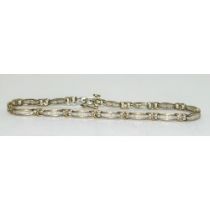 9ct gold ladies Diamond bracelet set with baguette cut diamonds of approx 2ct total