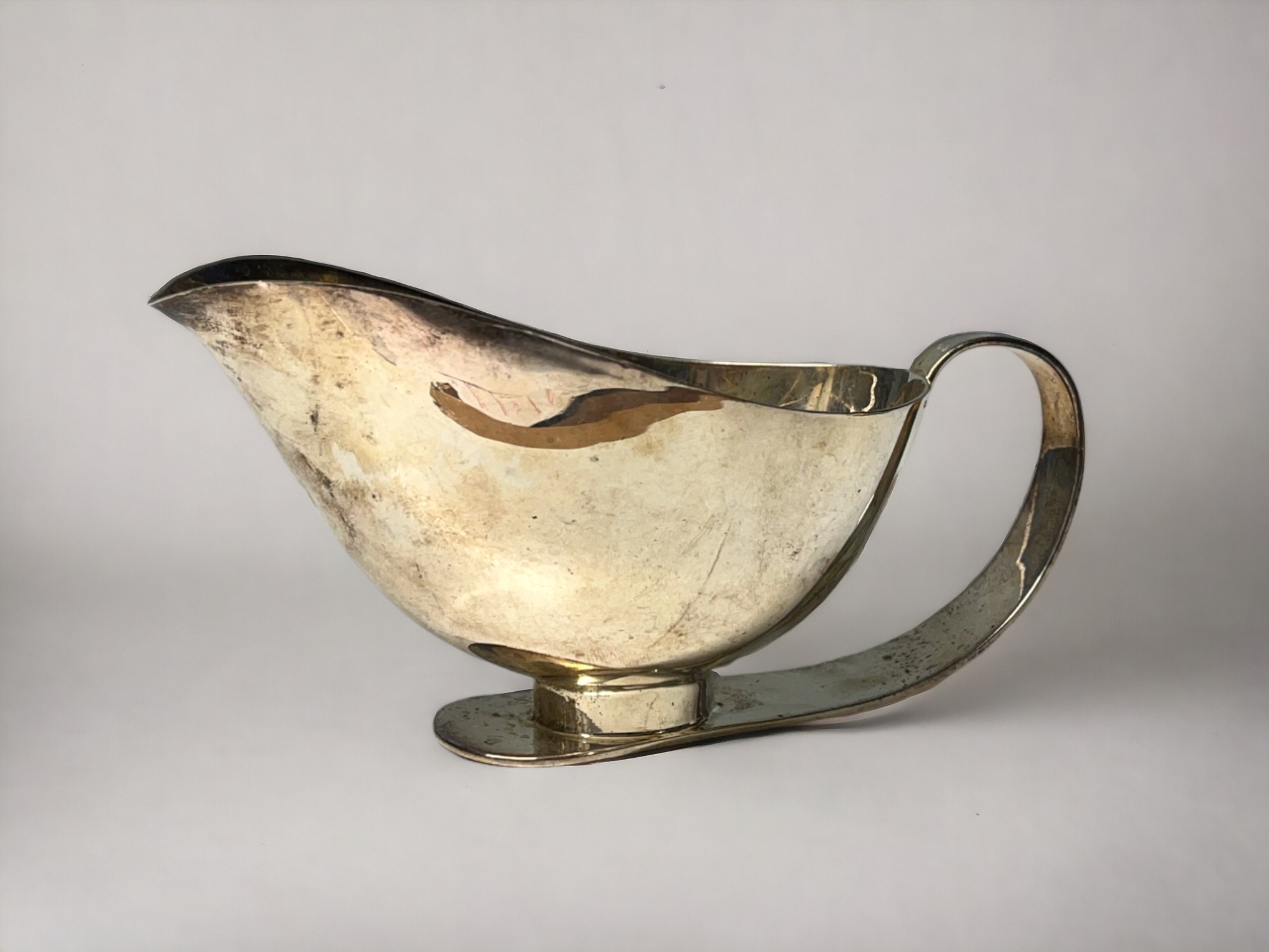 A pair of modernist design silver plate gravy boat. Bird & Blake, Sheffield? - Image 2 of 3