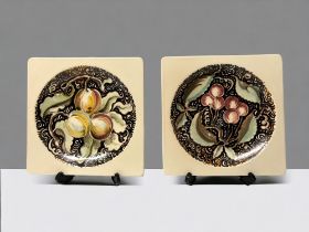 EDMOND BELLEFROID (1893-1971) FOR DE SPHINX, MAASTRICHT PAIR OF DISHES. Circa 1938. Hand painted