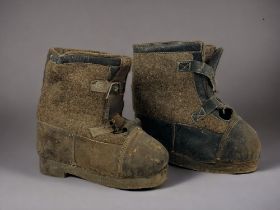A pair of German, Stalingraad Issue winter sentry boots. Dated for 1943.